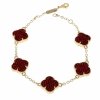 1454 Bransoletka elegancka złota 18+2cm pozłacana 14k cyrkonie koniczyna marokańska